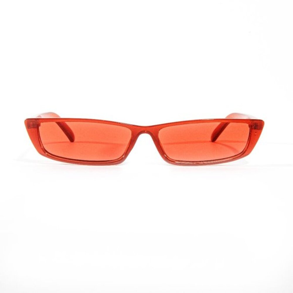 90s Red Skinny Techno Sunglasses Y2K Retro Club Rave